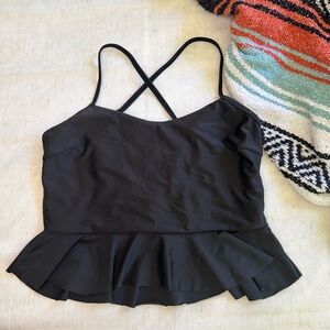 Black Tankini Swim Top Size Medium
